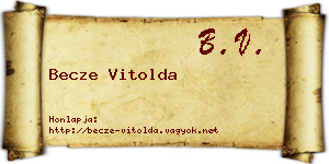 Becze Vitolda névjegykártya
